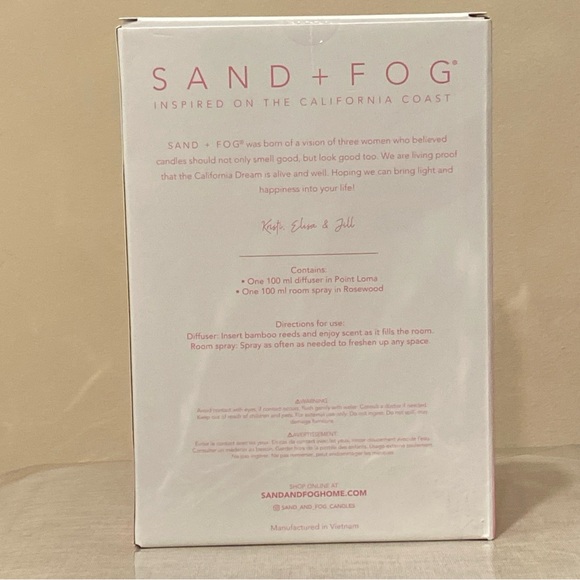 Sand + Fog Room Spray & Diffuser Set Rosewood Spray & Point Loma Diffuser 100ml - Picture 7 of 11